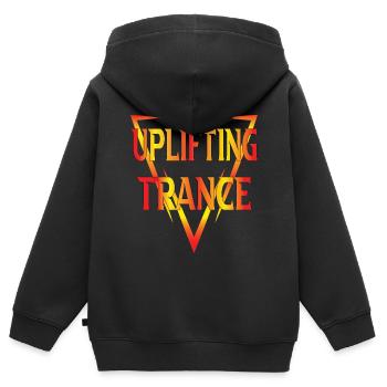 Uplifting Trance Font Gradient - Musique Trance - Sweat Premium à capuche zippé enfant bio - noir - Dos - AI Model Kid Male (0cm)