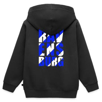 Ravensburg Oberschwaben Heimatstadt Geschenkidee - Kinder Premium Organic Zip Hoodie - Schwarz - Hinten - AI Model Kid Male (0cm)