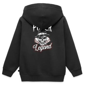 Poker Vintage Poker Legend - Sweat Premium à capuche zippé enfant bio - noir - Dos - AI Model Kid Male (0cm)