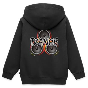Trance mit Lautsprecher - Elektronische Musik - Kinder Premium Organic Zip Hoodie - Schwarz - Hinten - AI Model Kid Male (0cm)