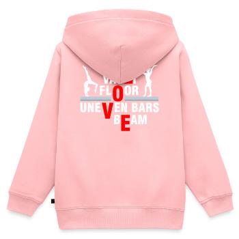 Love gymnastics, safe, beam - Kids Premium Organic Zip-up Hoodie - rose - Back - AI Model Kid Female (0cm)