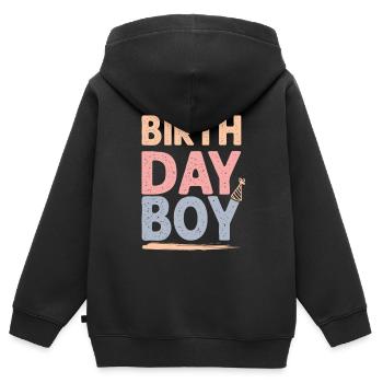 Birthday Boy - Kinder Premium Organic Zip Hoodie - Schwarz - Hinten - AI Model Kid Male (0cm)