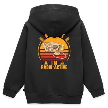 Funk Amateur Funker Funken Radio Hobby Cadeau - Sweat Premium à capuche zippé enfant bio - noir - Dos - AI Model Kid Male (0cm)