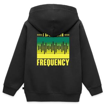 Funk Amateur Funker Funken Radio Hobby Cadeau - Sweat Premium à capuche zippé enfant bio - noir - Dos - AI Model Kid Male (0cm)