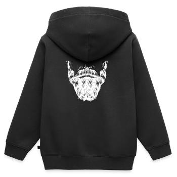 Barbe Pleine Barbe - Sweat Premium à capuche zippé enfant bio - noir - Dos - AI Model Kid Male (0cm)