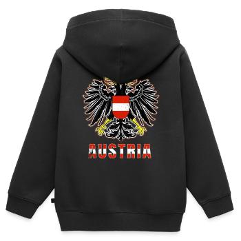 Austria - Kids Premium Organic Zip-up Hoodie - black - Back - AI Model Kid Male (0cm)