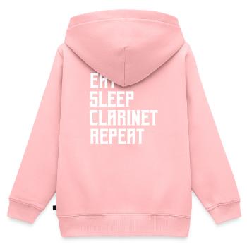eat sleep clarinet repeat - Kinder Premium Organic Zip Hoodie - Rosa - Hinten - AI Model Kid Female (0cm)
