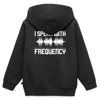 Funk Amateur Funker Funken Radio Hobby Cadeau - Sweat Premium à capuche zippé enfant bio - noir - Dos - AI Model Kid Male (0cm)
