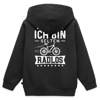 Fahrrad, Fahrrad Fahrer, Radler, Rad, Rad Fahren - Kinder Premium Organic Zip Hoodie - Schwarz - Hinten - AI Model Kid Male (0cm)