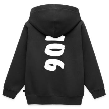 cento e seis, cent six, aulne - Sweat Premium à capuche zippé enfant bio - noir - Dos - AI Model Kid Male (0cm)