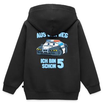 5. Geburtstag Ich bin schon 5 Jahr - Kinder Premium Organic Zip Hoodie - Schwarz - Hinten - AI Model Kid Male (0cm)