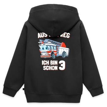 3. Geburtstag Ich bin schon 3 Jahr - Kinder Premium Organic Zip Hoodie - Schwarz - Hinten - AI Model Kid Male (0cm)