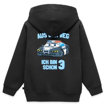 3. Geburtstag Ich bin schon 3 Jahr - Kinder Premium Organic Zip Hoodie - Schwarz - Hinten - AI Model Kid Male (0cm)