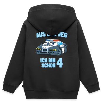 4. Geburtstag Ich bin schon 4 Jahr - Kinder Premium Organic Zip Hoodie - Schwarz - Hinten - AI Model Kid Male (0cm)