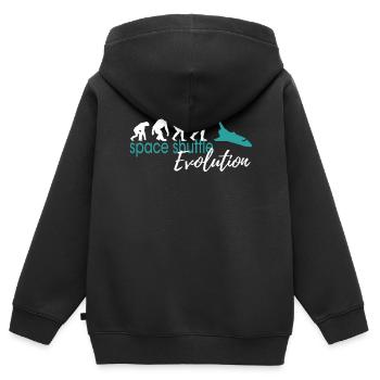 Navette spatiale Evolution - Sweat Premium à capuche zippé enfant bio - noir - Dos - AI Model Kid Male (0cm)