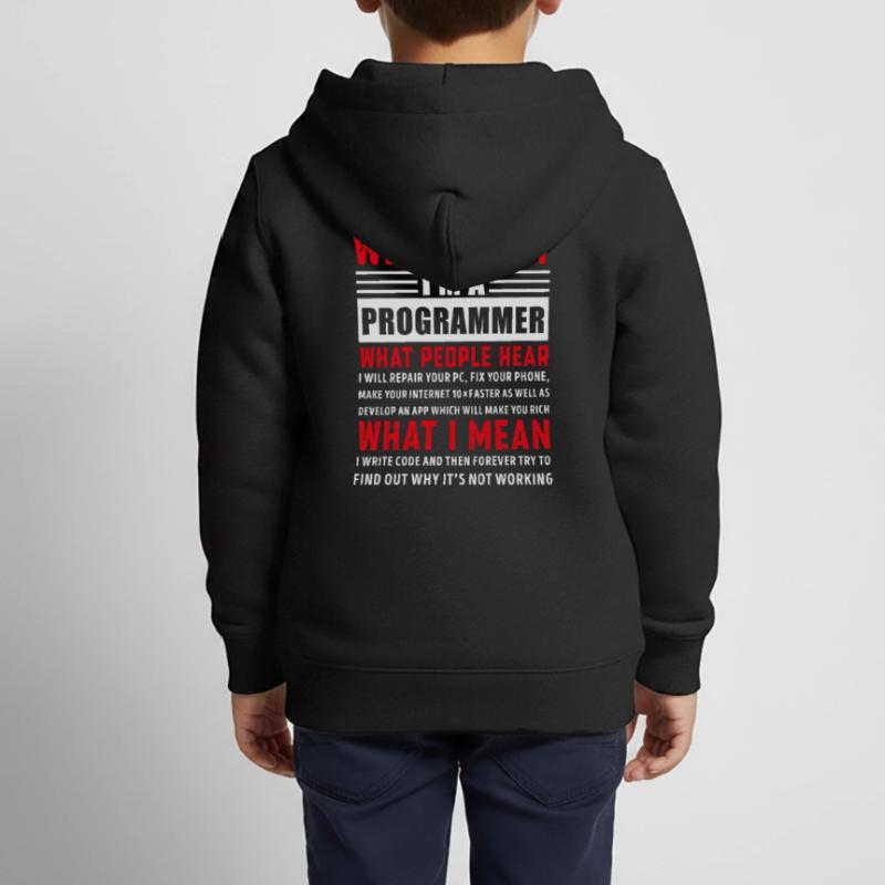Drôle de programmation Coding Programmer Cadeau Sweat Premium à capuche zippé enfant bio