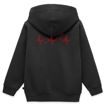 Kampfsport Karate Herzschlag - Kinder Premium Organic Zip Hoodie - Schwarz - Hinten - AI Model Kid Male (0cm)