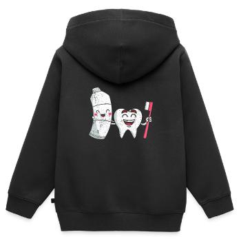 Zahnarzt - Kinder Premium Organic Zip Hoodie - Schwarz - Hinten - AI Model Kid Male (0cm)