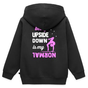 Gymnastik - Kinder Premium Organic Zip Hoodie - Schwarz - Hinten - AI Model Kid Male (0cm)
