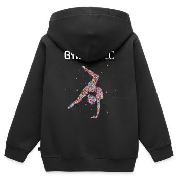 Turnerin Trainerin Bodenturnen Gymnastik - Kinder Premium Organic Zip Hoodie - Schwarz - Hinten - AI Model Kid Male (0cm)