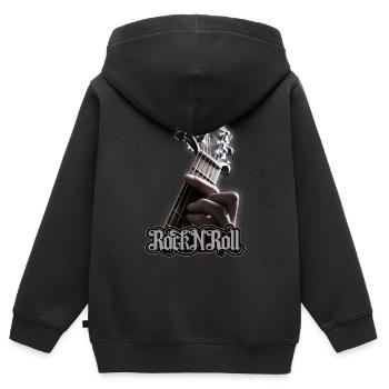 Gitarre Musiker Geschenkidee Gitarristen - Kinder Premium Organic Zip Hoodie - Schwarz - Hinten - AI Model Kid Male (0cm)