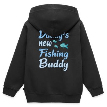 Daddy's new fishing buddy - Kids Premium Organic Zip-up Hoodie - black - Back - AI Model Kid Male (0cm)