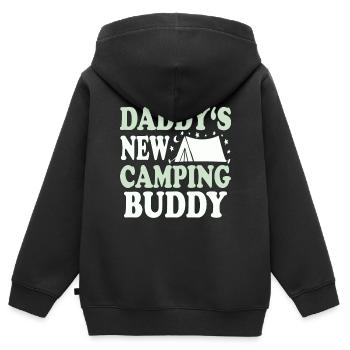Daddys new camping buddy - Kids Premium Organic Zip-up Hoodie - black - Back - AI Model Kid Male (0cm)
