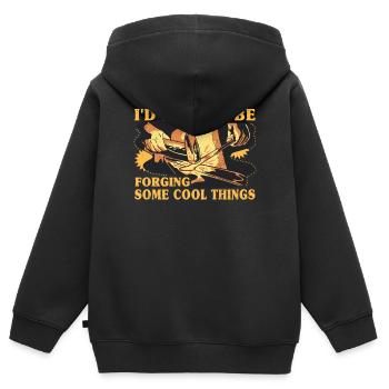I'd Rather Be Forging Anvil Blacksmith - Kids Premium Organic Zip-up Hoodie - black - Back - AI Model Kid Male (0cm)