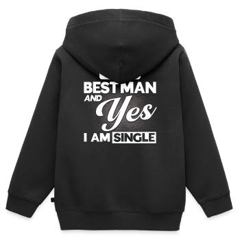 Trauzeuge Hochzeit Heirat - Kinder Premium Organic Zip Hoodie - Schwarz - Hinten - AI Model Kid Male (0cm)