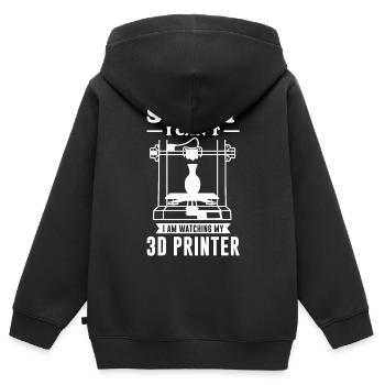 3D-Drucker Druckmaschine Technik Technologie Hobby - Kinder Premium Organic Zip Hoodie - Schwarz - Hinten - AI Model Kid Male (0cm)