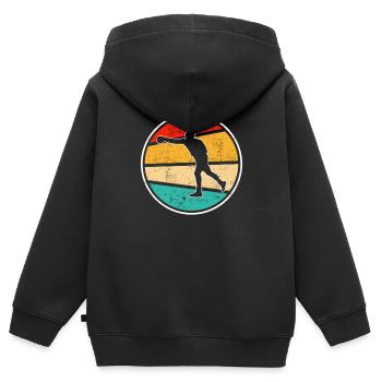 Boîtes Rétro Logo - Sweat Premium à capuche zippé enfant bio - noir - Dos - AI Model Kid Male (0cm)
