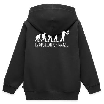 Évolution du magicien, magicien - Sweat Premium à capuche zippé enfant bio - noir - Dos - AI Model Kid Male (0cm)