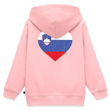 SLOVÉNIE - Sweat Premium à capuche zippé enfant bio - rose - Dos - AI Model Kid Female (0cm)