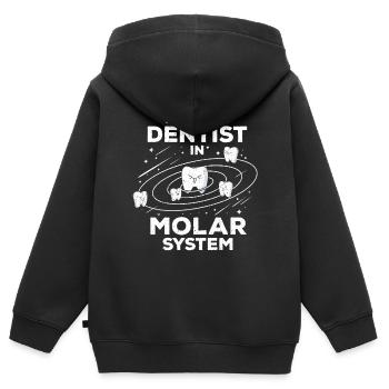 Zahnarzt - Kinder Premium Organic Zip Hoodie - Schwarz - Hinten - AI Model Kid Male (0cm)