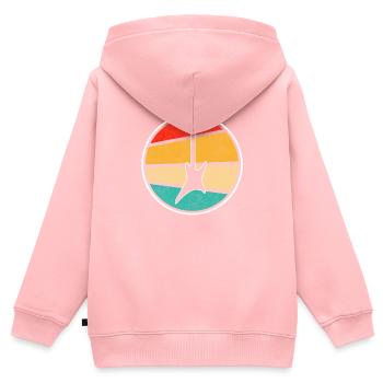 E Guitare Rétro - Sweat Premium à capuche zippé enfant bio - rose - Dos - AI Model Kid Female (0cm)