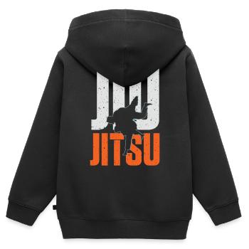 Jiu-jitsu Jiu Jitsu Jitsu Jiujitsu Sports de combat - Sweat Premium à capuche zippé enfant bio - noir - Dos - AI Model Kid Male (0cm)