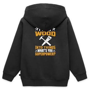 Carpenter Carpenter Woodworking Carpenter - Kids Premium Organic Zip-up Hoodie - black - Back - AI Model Kid Male (0cm)