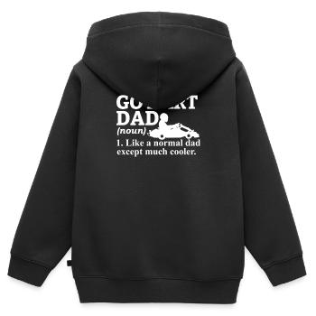 Go Kart Dad – Coolster Vater der Strecke - Kinder Premium Organic Zip Hoodie - Schwarz - Hinten - AI Model Kid Male (0cm)