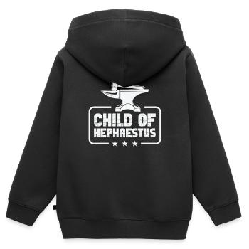 Schmied Hufschmied Amboss Schmiedeeisen - Kinder Premium Organic Zip Hoodie - Schwarz - Hinten - AI Model Kid Male (0cm)