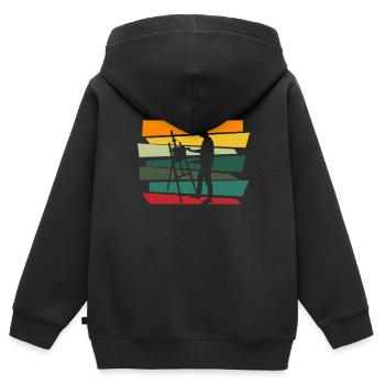 Künstler Maler Leinwand Kunst Akryl Malen Geschenk - Kinder Premium Organic Zip Hoodie - Schwarz - Hinten - AI Model Kid Male (0cm)