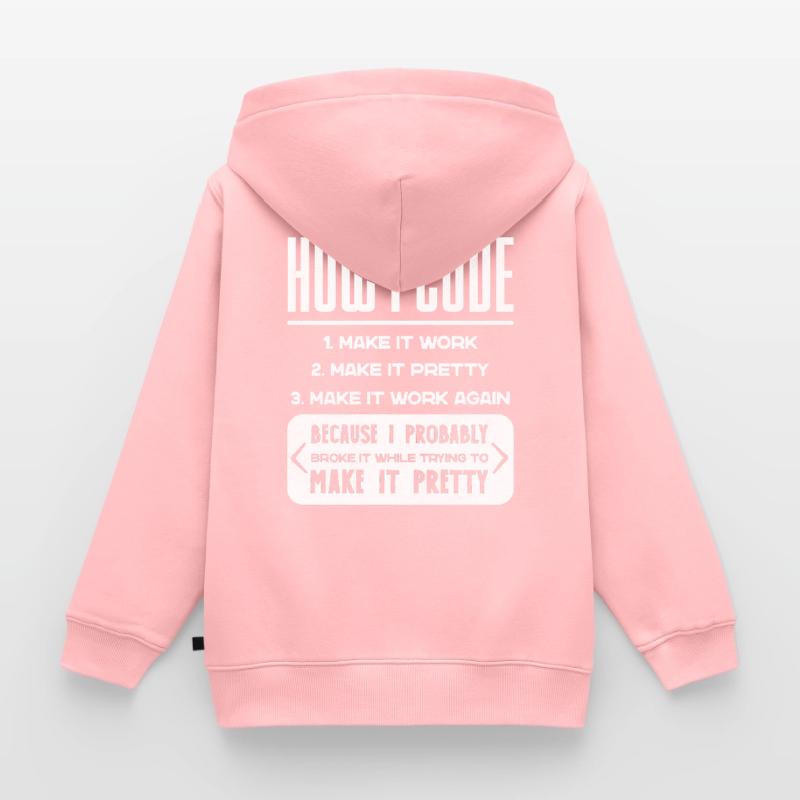 Programmierer, Code, Nerd, Programmierung Kinder Premium Organic Zip Hoodie