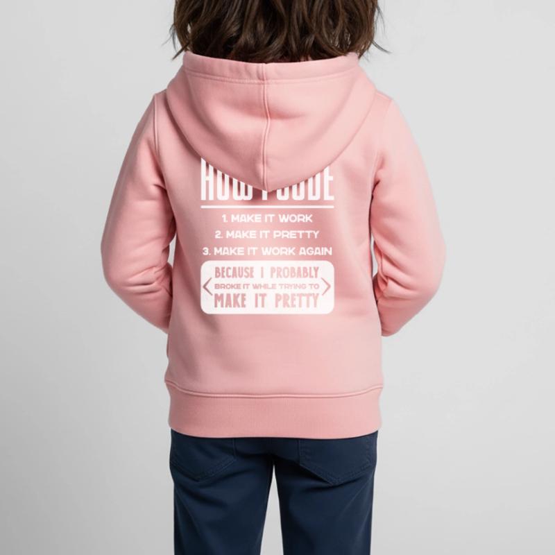 Programmierer, Code, Nerd, Programmierung Kinder Premium Organic Zip Hoodie