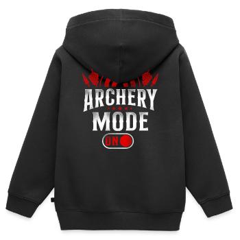 Arc Archer Archer Vintage Archer - Sweat Premium à capuche zippé enfant bio - noir - Dos - AI Model Kid Male (0cm)