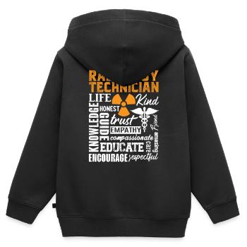 Technicien en radiologie Technicien en radiologie Technicien en radiologie - Sweat Premium à capuche zippé enfant bio - noir - Dos - AI Model Kid Male (0cm)