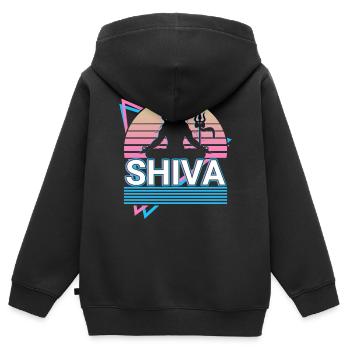 Shiva Dieu hindou Ancienne mythologie hindoue Cadeau - Sweat Premium à capuche zippé enfant bio - noir - Dos - AI Model Kid Male (0cm)