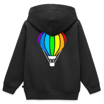 Heißluftballon, Fliegen Eines Heißluftballons - Kinder Premium Organic Zip Hoodie - Schwarz - Hinten - AI Model Kid Male (0cm)