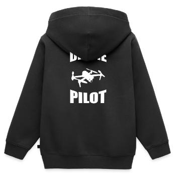 Drone Drone Drone Pilote Quadcopter - Sweat Premium à capuche zippé enfant bio - noir - Dos - AI Model Kid Male (0cm)
