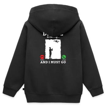 Drone Drone Drone Pilote Quadcopter - Sweat Premium à capuche zippé enfant bio - noir - Dos - AI Model Kid Male (0cm)