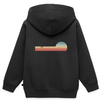 Retro Horizontal Vintage Sonnenuntergang - Kinder Premium Organic Zip Hoodie - Schwarz - Hinten - AI Model Kid Male (0cm)