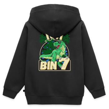 7 Geburtstag Junge Ich bin 7 Jahre alt 7 jähriger - Kinder Premium Organic Zip Hoodie - Schwarz - Hinten - AI Model Kid Male (0cm)